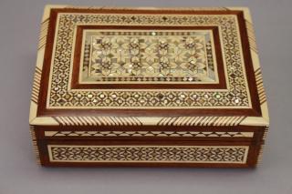 Appraisal: th C Mother of Pearl Mosaic Inlaid Jewelry Box th