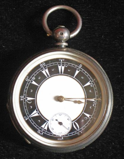 Appraisal: Swiss silver case open face pocket watchmid th century