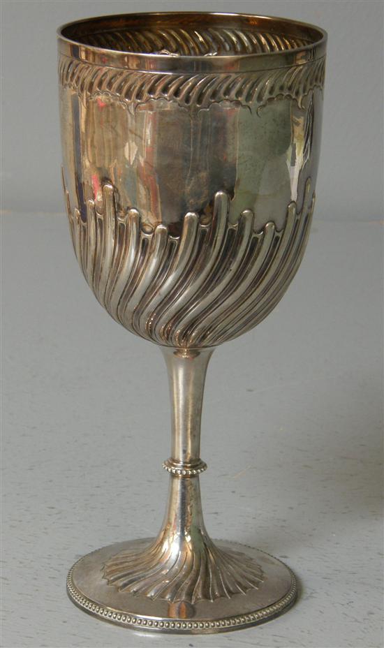 Appraisal: Victorian Silver Goblet on knopped stem and round foot Sheffield