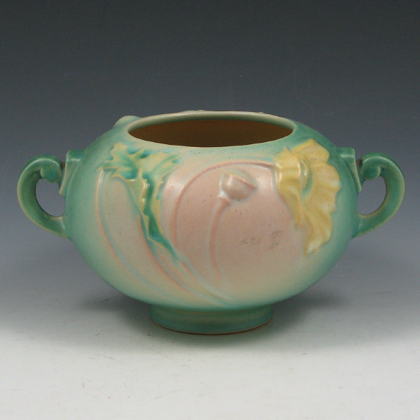 Appraisal: Roseville Poppy rose bowl in green Marked Roseville - Mint