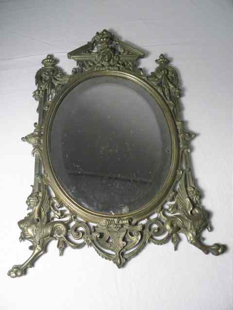 Appraisal: A French gilt and cast bronze jewelry mirror or vanity