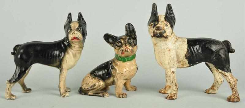 Appraisal: Lot of Cast Iron Dog Doorstops Description Includes two Boston