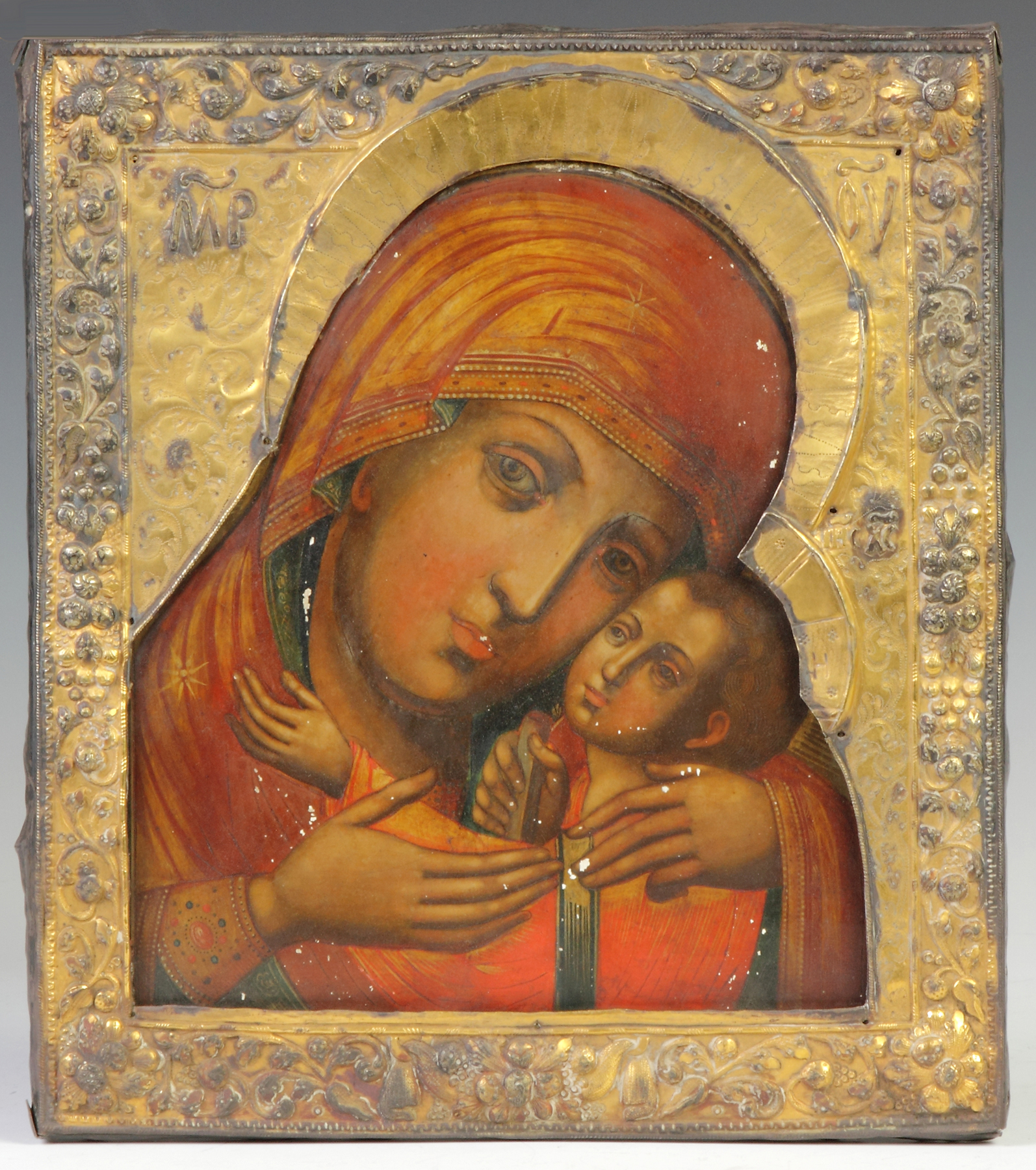 Appraisal: Russian Icon Late th cent Depicting Madonna child