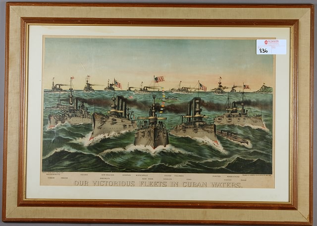 Appraisal: Lithograph by Currier Ives Our Victorious Fleets in Cuban Waters