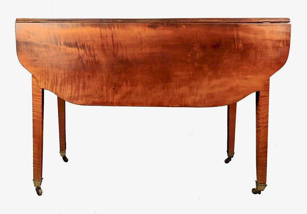 Appraisal: An American Federal or Sheraton Tiger Maple Drop Leaf Table