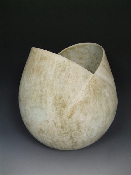 Appraisal: JOHN WARD BORN LARGE OVOID VASE S coiled stoneware 'V'