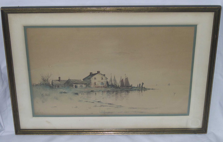 Appraisal: Edward Loyal Field American - Coastal Cottage watercolor on paper