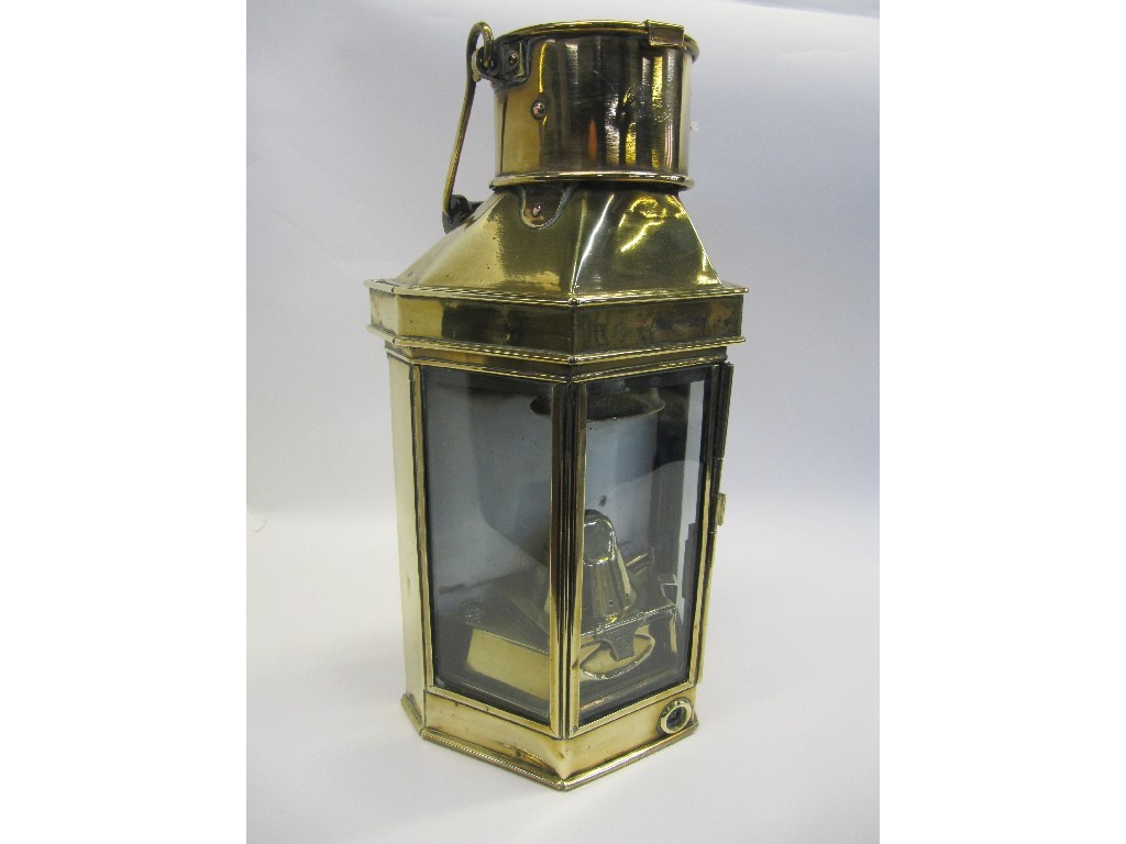 Appraisal: A brass ships lamp