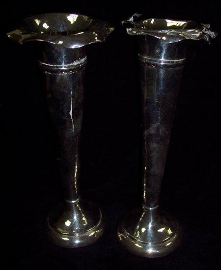 Appraisal: A pair of spill vases cm high marks indistinct damaged