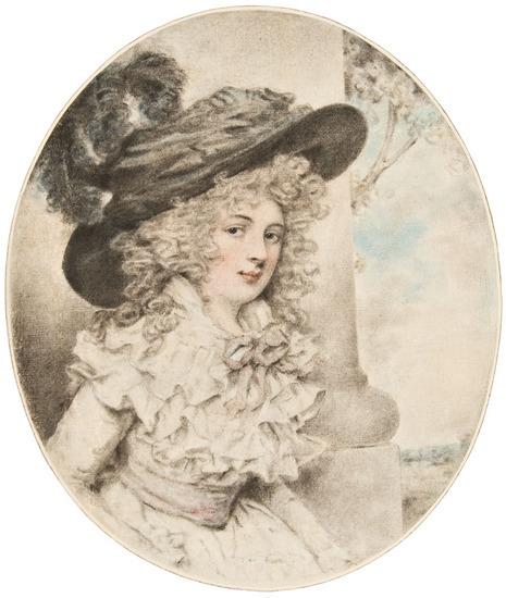 Appraisal: Attributed to John Downman - Portrait of a lady said