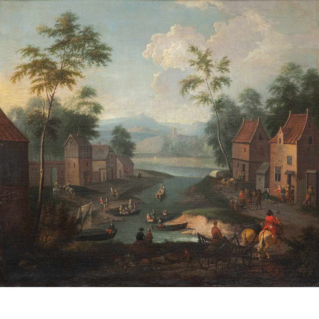 Appraisal: Attributed to Jan Frans Bredael the Elder Landscape with Figures