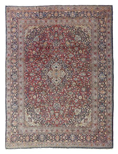 Appraisal: KASHAN CARPET EARLY TH CENTURY the red field with central