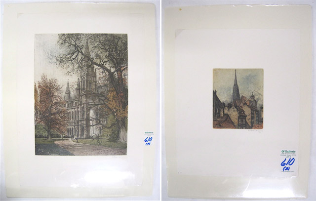 Appraisal: TWO ETCHINGS SIGNED JOSEF EIDENBERGER Austrian - The first titled