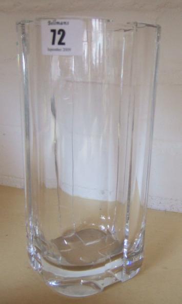 Appraisal: An Orrefors glass vase of cylindrical form with outswept corners