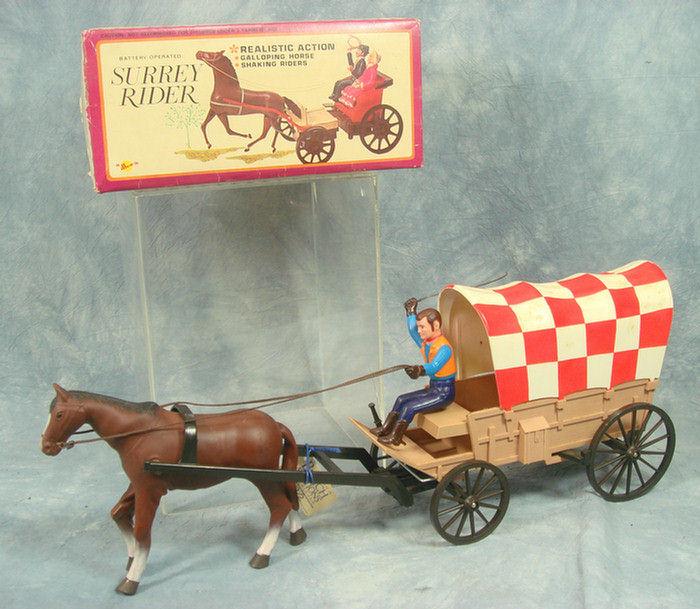 Appraisal: Two Battery Operated Horse Drawn wagon buggies mint in original