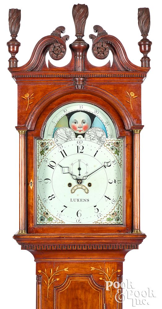 Appraisal: Pennsylvania Chippendale cherry tall case clock Pennsylvania Chippendale cherry tall