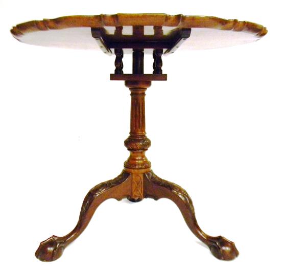 Appraisal: Margolis tilt top table Chippendale style with shaped pie crust