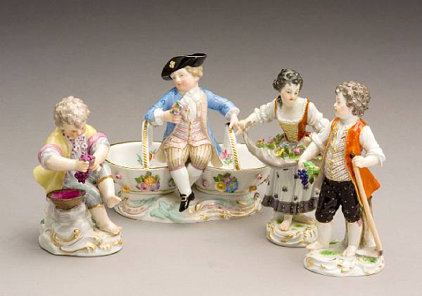 Appraisal: Four Meissen porcelain figures late th th century Each with