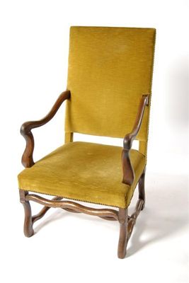 Appraisal: A seventeenth century style teak Colonial open armchair