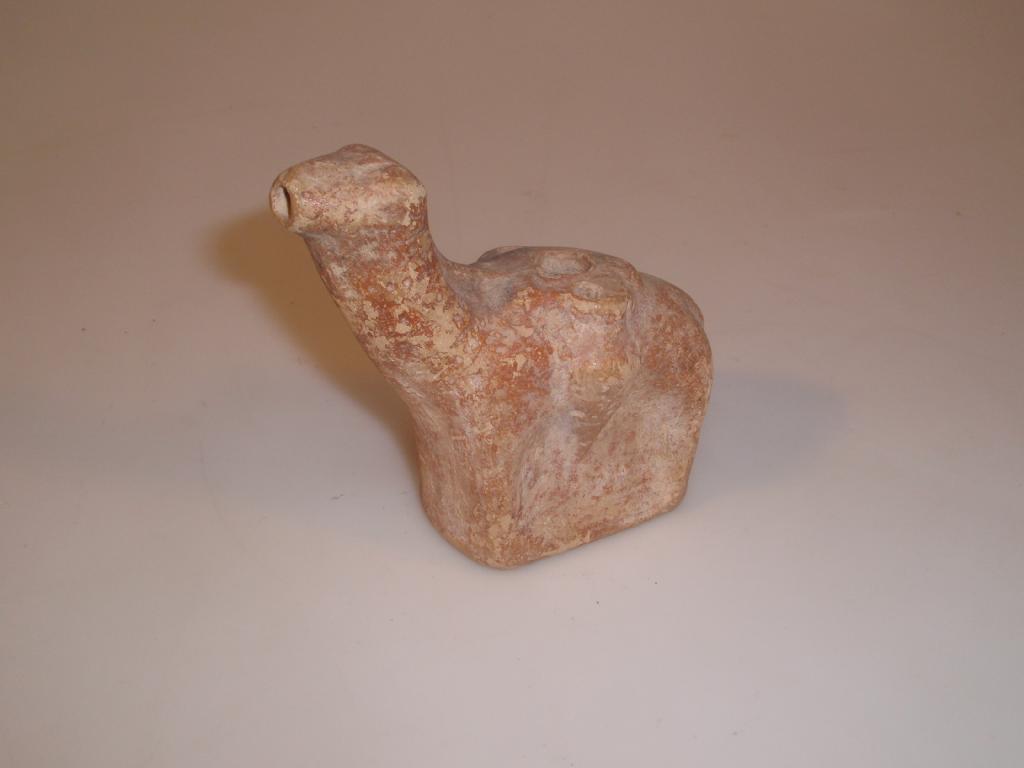 Appraisal: A terracotta moulded zoomorphic figurine or pourer in the form