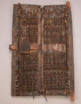 Appraisal: Dogon Granary Door Early th Century Originally purchased from George