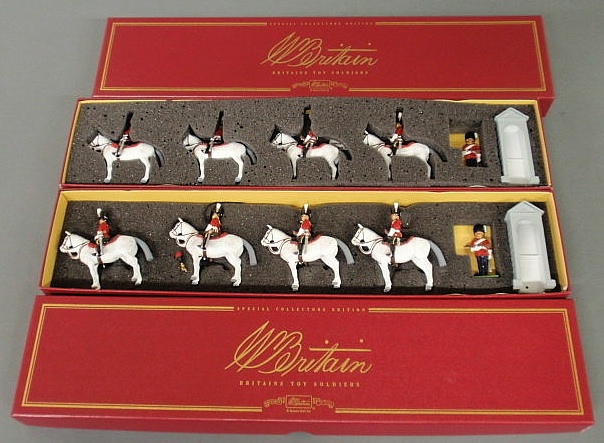 Appraisal: Two identical boxed six-piece sets of Britains Scots Group horsemen