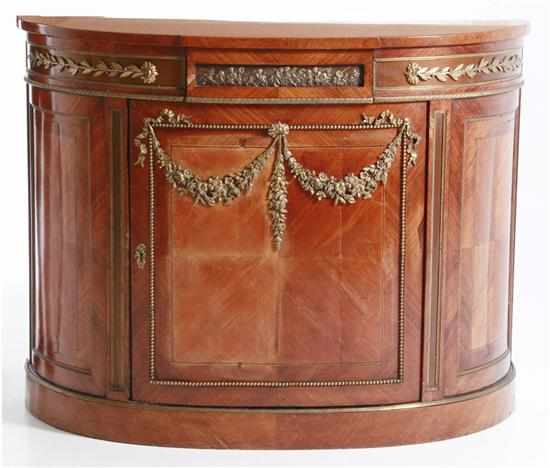 Appraisal: Napoleon III walnut kingwood and bronze-dore D-shaped console late early