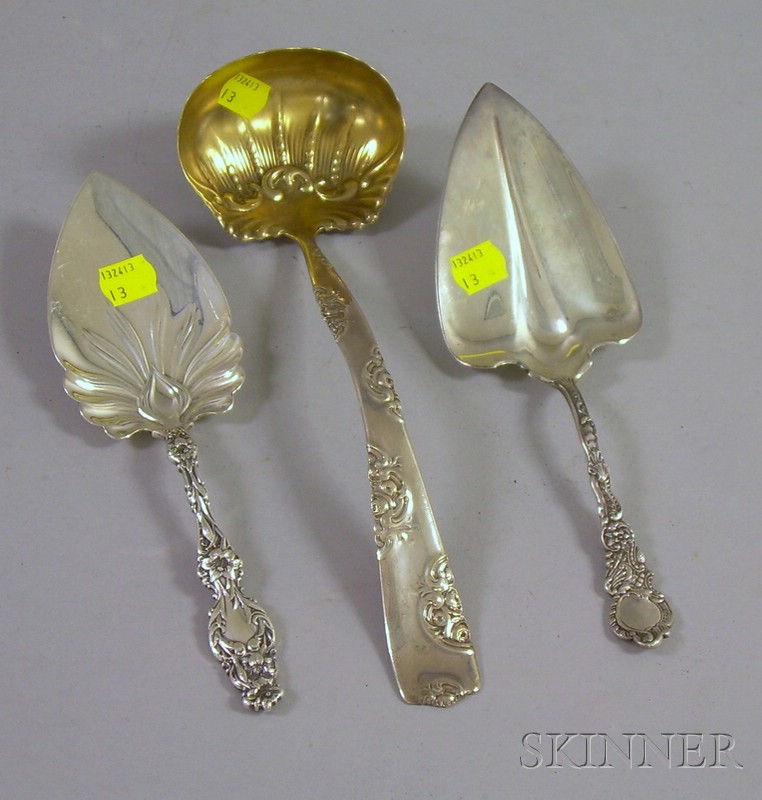 Appraisal: Three Sterling Silver Serving Items a Gorham cake server a