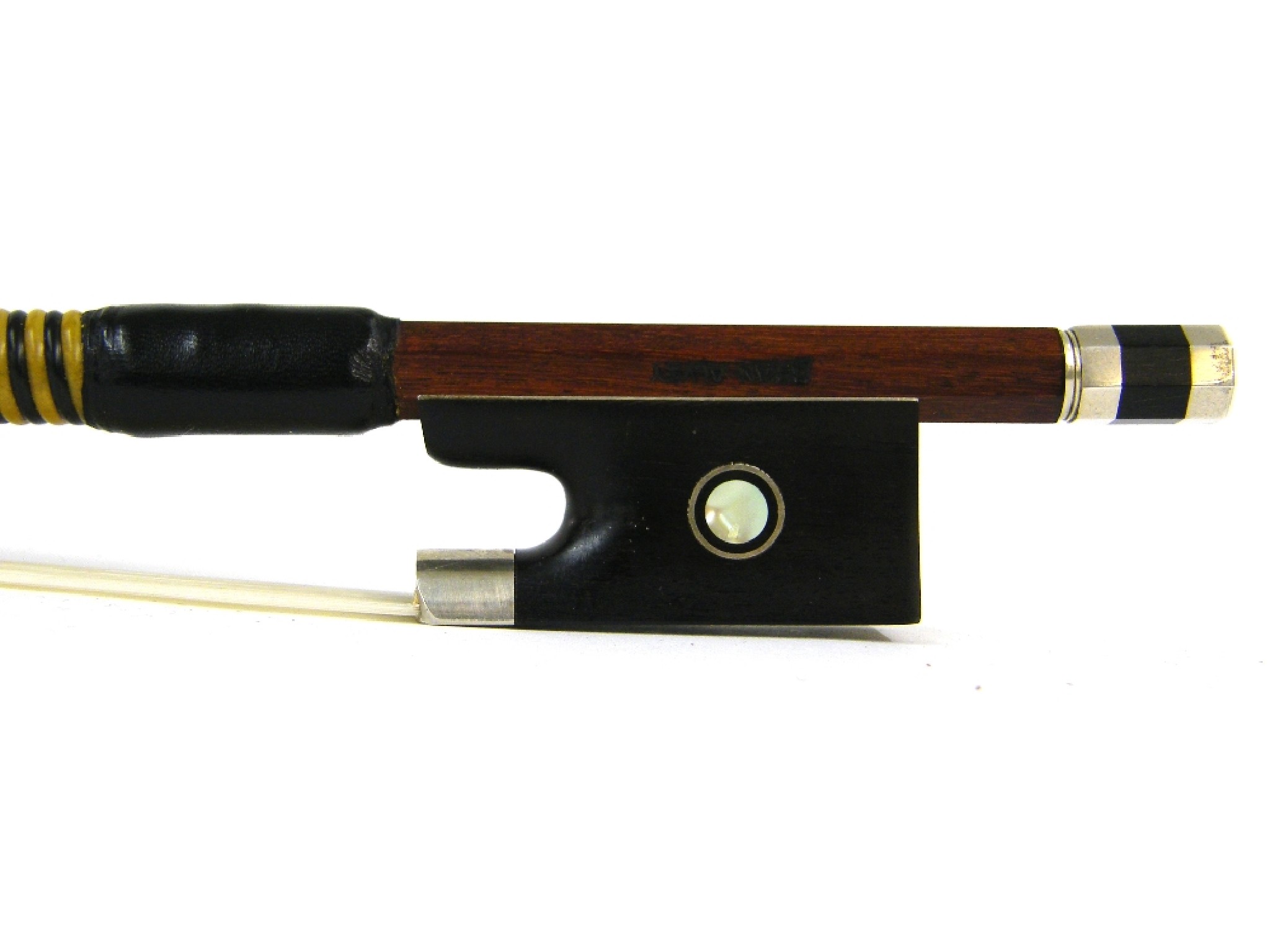 Appraisal: English silver mounted viola bow by and stamped Brian Alvey