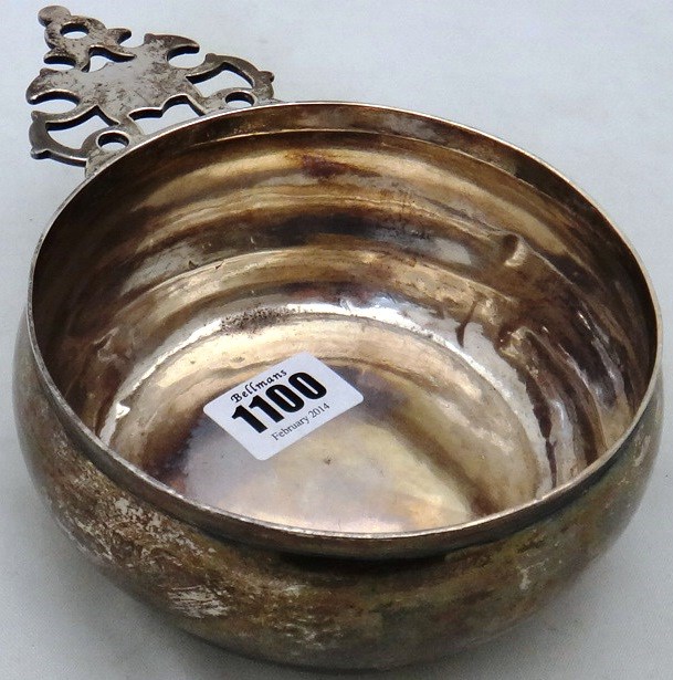 Appraisal: A Charles II silver bleeding bowl of plain circular form