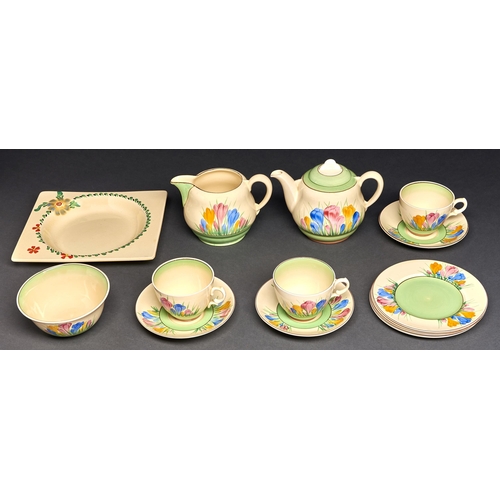 Appraisal: Clarice Cliff An A J Wilkinson Crocus composed tea service