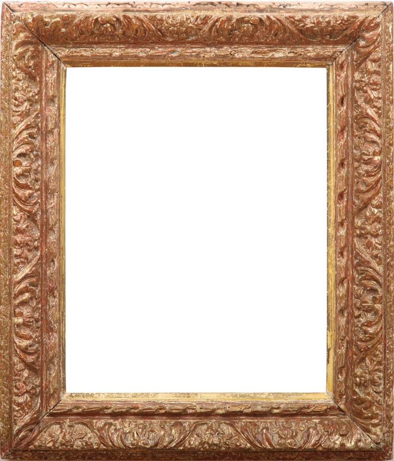 Appraisal: FRENCH CARVED GILTWOOD PICTURE FRAME With a rope-twist and continuous