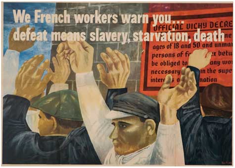 Appraisal: BEN SHAHN - WE FRENCH WORKERS WARN YOU x inches