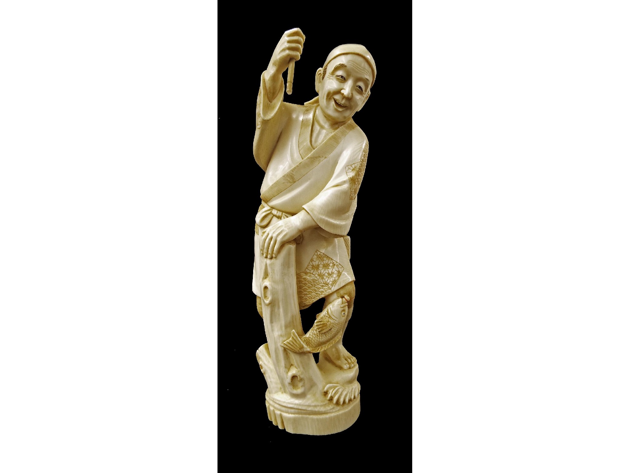 Appraisal: Japanese ivory okimono signed Mitsugyo carved and modelled as a