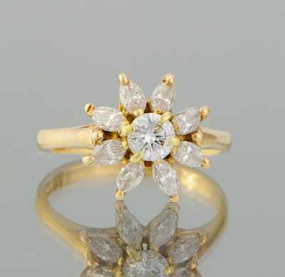 Appraisal: A Ladies' Diamond Ring k yellow gold ring set in