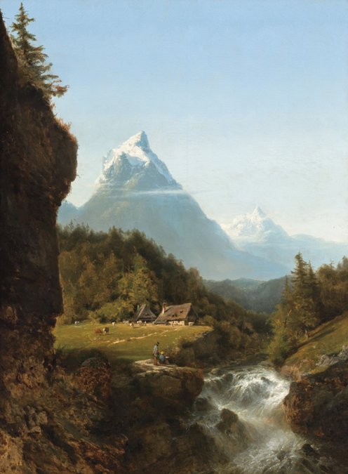 Appraisal: CARL JOSEPH KUWASSEG French - Shepards Near an Alpine River