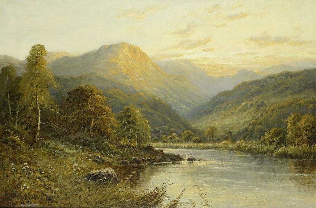 Appraisal: CHARLES LEADER TH CENTURY SUNSET IN THE HIGHLANDS signed x