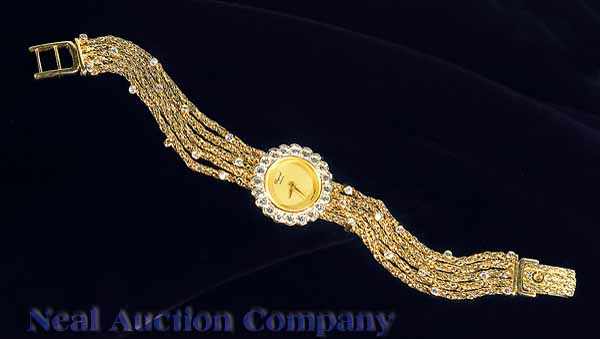 Appraisal: A Vintage Chopard kt Yellow Gold and Diamond Lady's Wristwatch