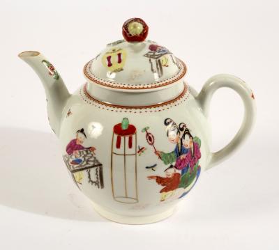 Appraisal: A Worcester polychrome teapot and cover circa in the Chinese