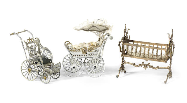 Appraisal: Miniature soft metal carriage in original box Painted in white