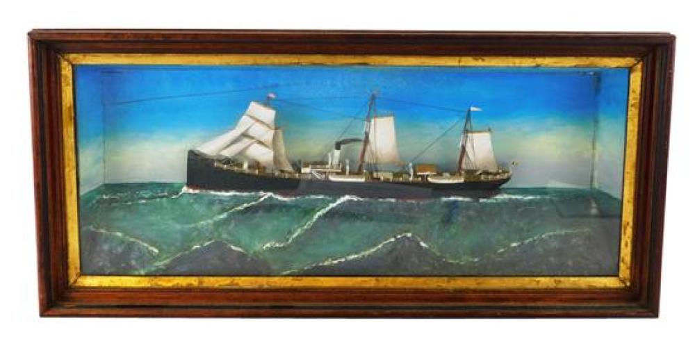 Appraisal: Diorama Sail-Screw Steamer De Ruyter after an oil painting by