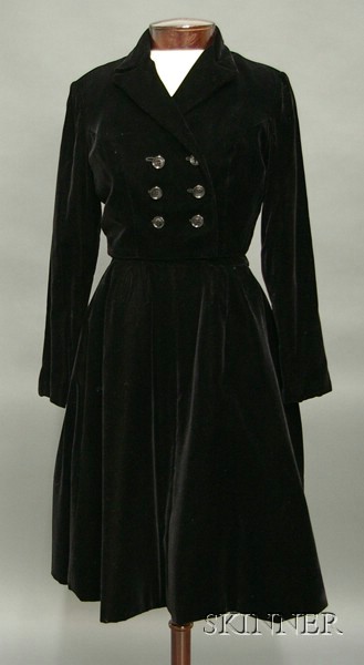 Appraisal: Vintage Miss Bergdorfs Bergdorf Goodman Black Velvet Cocktail Ensemble s