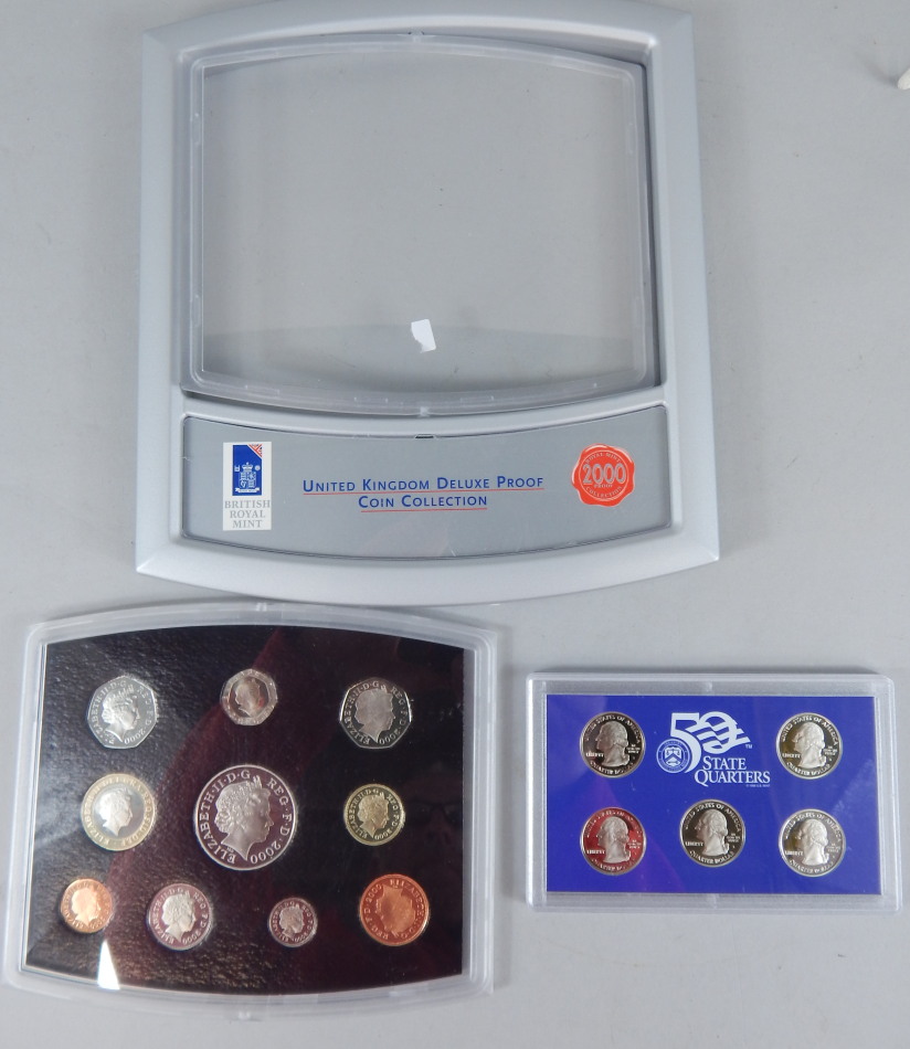 Appraisal: A USA set of proof coins and a UK set