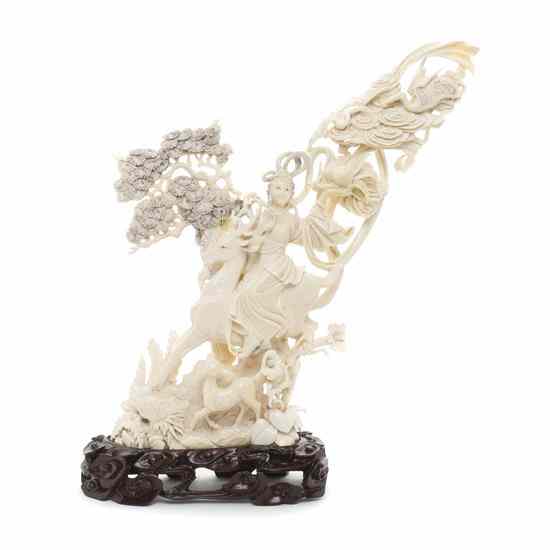 Appraisal: A Chinese Carved Ivory Figural Group Post Republic Period depicting