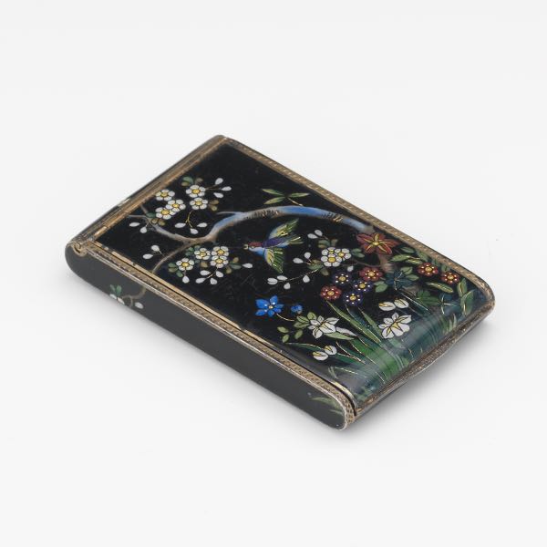 Appraisal: AUSTRO-HUNGARIAN PARCEL-GILT SILVER AND CLOISONN ENAMEL CARD CASE CA -