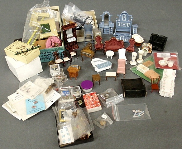 Appraisal: - Large group of miniature scale furniture and accessories -