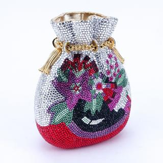 Appraisal: Judith Leiber Drawstring Bag Crystal Pave Minaudiere Gold interior Coin