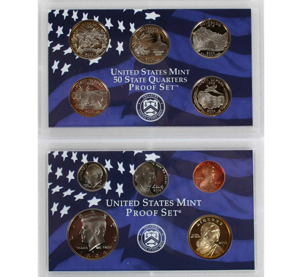 Appraisal: Two U S Mint Proof Sets w State Quarters Boxes