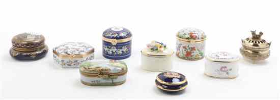 Appraisal: A Collection of Continental Porcelain Boxes each of various makers