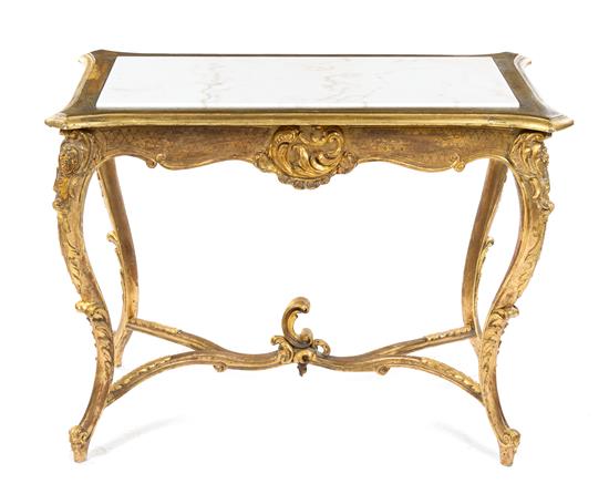 Appraisal: Sale Lot A Louis XV Style Giltwood Console Table late